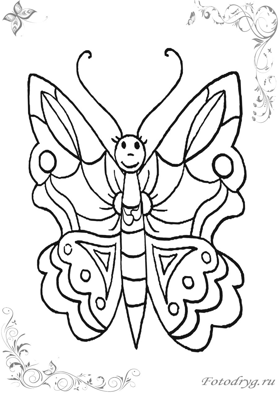 Онлайн раскраски бабочки для мальчиков и девочек